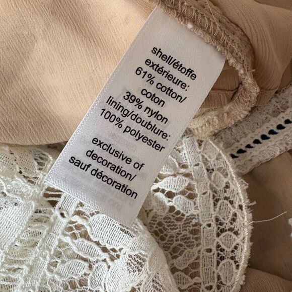 Maurices Lace Tank  Plus Size 1 Cream and Tan New With Tag - Picture 5 of 8